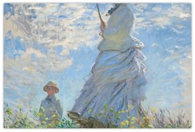 Obraz - Claude Monet, Woman with a Parasol - Madame Monet and Her Son, reprodukcia (90x60 cm)
