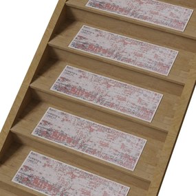 Ružovo-sivé bavlnené nášľapy na schody v súprave 16 ks 25x65 cm Milano Pembe – Vitaus