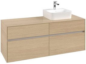 VILLEROY &amp; BOCH Collaro závesná skrinka pod umývadlo na dosku (umývadlo vpravo), 4 zásuvky, 1400 x 500 x 548 mm, Nordic Oak, C10200VJ