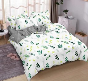 Biele posteľné obliečky s motívom rastlín
