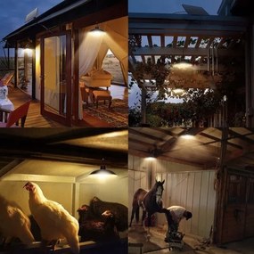 Izoxis Solárne závesné LED lampy s diaľkovým ovládaním, IP44, 2200mAh čierna