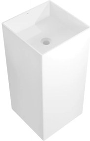 Mexen Xola-1, voľnestojace umývadlo z konglomerátu 40x40x85 cm, biela matná, 26594000