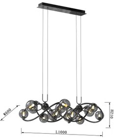 Wofi 7014-1405 - LED Luster na lanku NANCY 14xG9/3,5W/230V čierna/chróm
