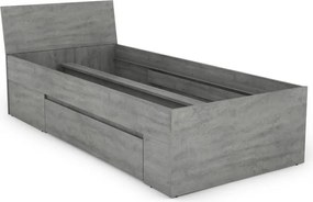 Posteľ so zásuvkami Carlos 90x200, šedý betón