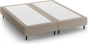 Béžová čalúnená dvojlôžková posteľ bez čela 200x200 cm Whale – Micadoni