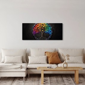 Obraz – Strom plný farebných sŕdc (120x50 cm)