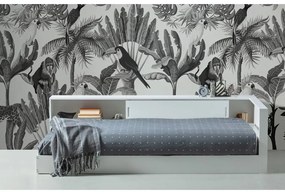 Biela jednolôžková posteľ z borovicového dreva WOOOD Connect, 90 x 200 cm