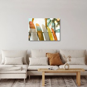 Sklenený obraz - Surfovacie dosky (70x50 cm)