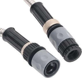 Záhradná hadica s tryskou, strieborná 0,6" 7,5 m, oceľ