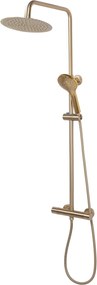 Rea Vincent, sprchový set s termostatickou batériou a dažďovou hlavicou 25cm, zlatá matná, REA-P6602