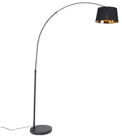 Moderná oblúková lampa čierna so zlatou - Arc Basic