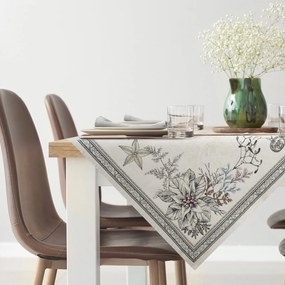 EUROFIRANY VIANOČNÝ GOBELÍNOVÝ OBRUS CANDL 100X100 CM VZOROVANÝ
