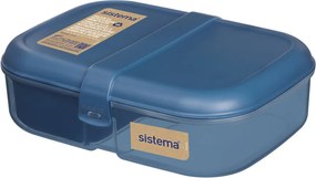 Set desiatového boxu s fľašou - Desiatový box Ribbon 1,1 l a fľaša Swift 480 ml, mix farieb - SISTEMA Farba škatuliek SISTEMA: Modrá