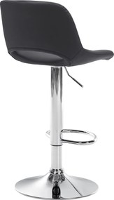 Barová stolička Camden - koženka, chróm rám - Čierna