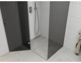 Mexen Roma, sprchovací kút 110 (dvere) x 70 (stena) cm, 6mm šedé sklo, chrómový profil, 854-110-070-01-40