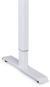 Výškovo nastaviteľný stôl, 180x80 cm, 1 motor, biela podnož, orech