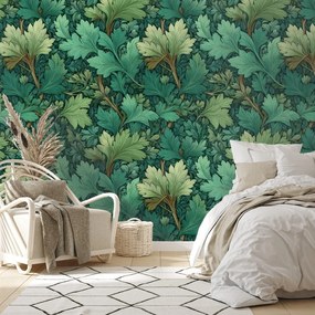 Tapeta zelené listy v klasickom štýle