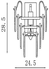 Searchlight 48910-1SB - Nástenné svietidlo FEATHER 1xE14/60W/230V
