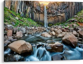 Obraz - Vodopád Svartifoss, Island (70x50 cm)