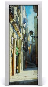 Fototapeta samolepiace na dvere ulica Barcelony 75x205 cm