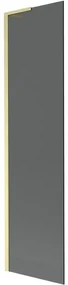 Mexen Next L, 1-krídlová vaňová zástena 50 x 150 cm, 6mm šedé sklo, zlatý matný profil, 895-050-000-03-40-55