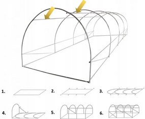 Fóliovník se 3 segmenty STRETCH 300x200 cm bílý