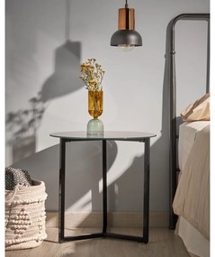 Čierny odkladací stolík Kave Home Marae, ⌀ 50 cm