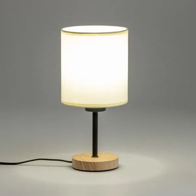 Brilagi - Stolná lampa NUBILA WOOD 1xE27/25W/230V dub/čierna/krémová