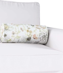 Valcový vankúš so záhybmi farba produktu biela látka vzorované
