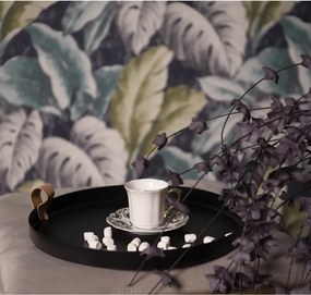 Biela porcelánová šálka s farebným tanierikom Cuppie - Ø12*7 / 95 ml