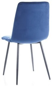 Jedálenská stolička Mila Velvet, modrá / čierna