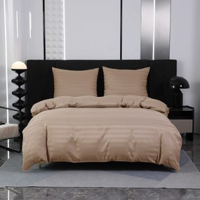 Hotelové obliečky z mikrovlákna JASMINE béžové - prúžok 2 cm Rozmer obliečky: 70 x 90 cm | 140 x 200 cm
