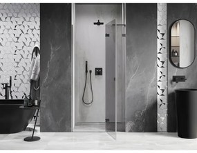 Mexen, Mexen Lunar L pravé otočné sprchové dvere 105 cm, transparentné, pištoľový kov - 834L-105-000-95-00-P