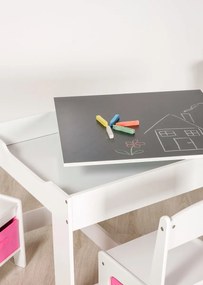 Ourbaby detský stôl so stoličkami s ružovými boxmi