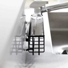 Čierny kovový stojan na umývacie prostriedky bez vŕtania Film Hook – YAMAZAKI