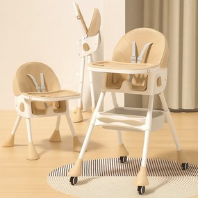 Stolička na kŕmenie KDK03 4v1 béžová + košík a kolieska ZDARMA
