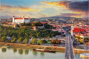 Obraz - Panorama Bratislavy, Slovensko (90x60 cm)