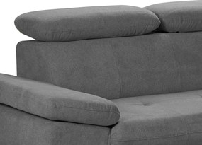 Rohová sedacia súprava Gisele, stredne šedá látka, pravý roh