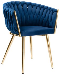 Jedálenská stolička COFTON zamatová, zlatá / granátová