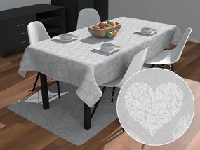 Biante Dekoračný obdĺžnikový obrus PML-071 Srdce s ornamentami na sivom 120x140 cm