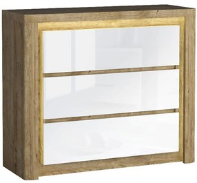 Komoda Livinio L6 Ribbeck/Biely lesk