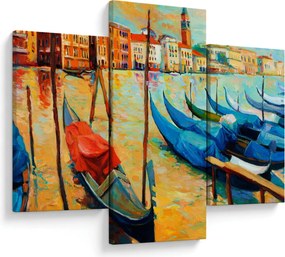 Obraz - Prístav v Benátkach (90x60 cm)