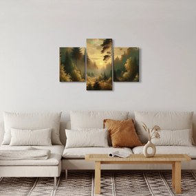 Obraz - Slnko žiariace lesom (90x60 cm)