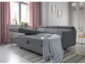 Tmavosivá rozkladacia rohová pohovka (ľavý roh) Sweet Harmony – Miuform