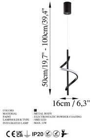 Čierne LED závesné svietidlo ø 16 cm Likma – Opviq lights