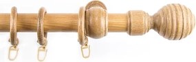 Záclonová tyč s háčikmi Granát 240 cm, prírodná drevená%