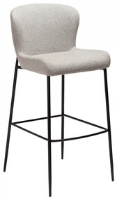 GLAM ČALÚNENÁ BAROVÁ STOLIČKA pebble earth/black