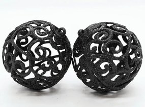 Vianočné gule KL-21X25 čierne (6 ks)