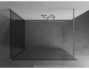 Mexen Kioto, 2-stenová sprchová zástena Walk-In 120 x 95 cm, 8mm číre sklo, brúsená oceľ profil, 800-120-212-97-00-095