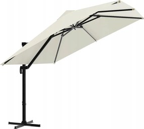 CH Krémový záhradný slnečník Roma s obalom - 3x3m